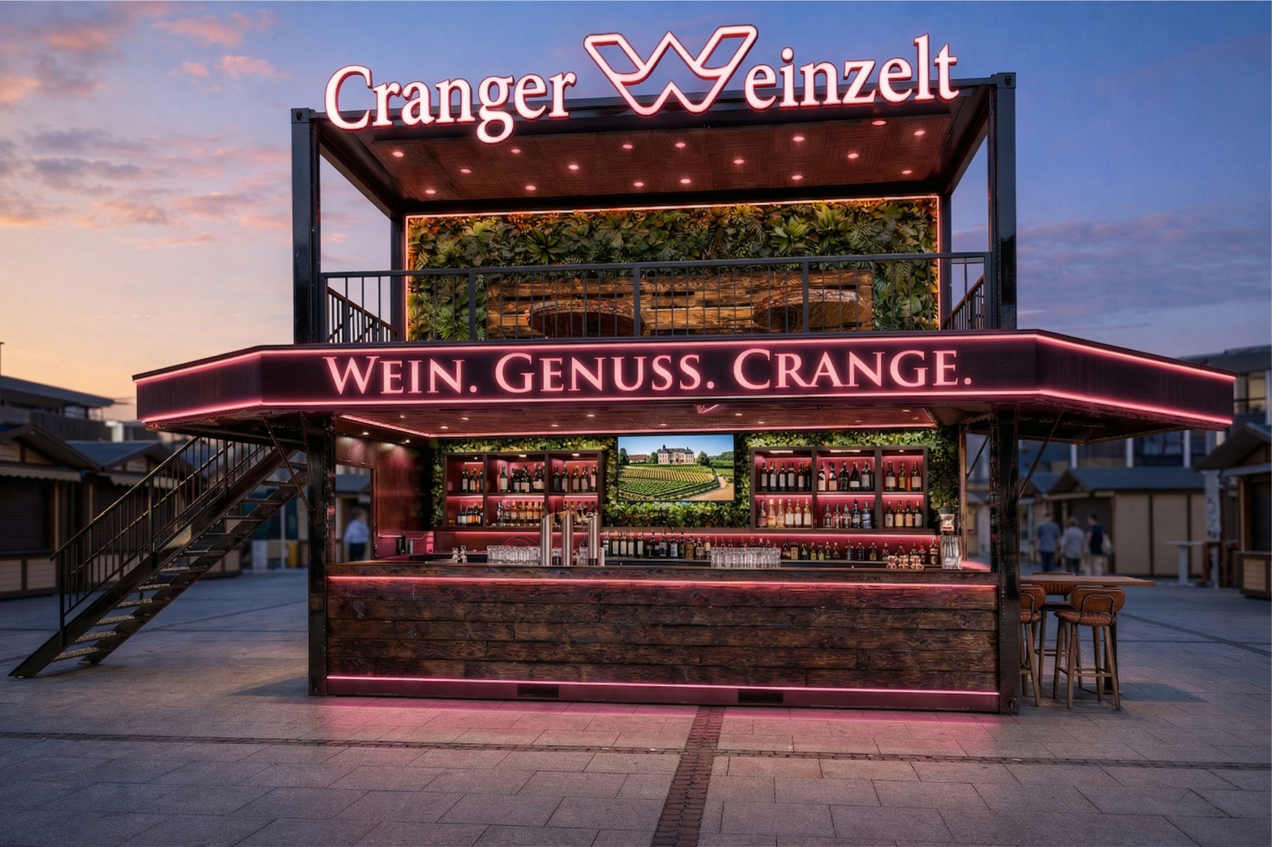 Cranger Weinzelt, Visualisierung Schausteller